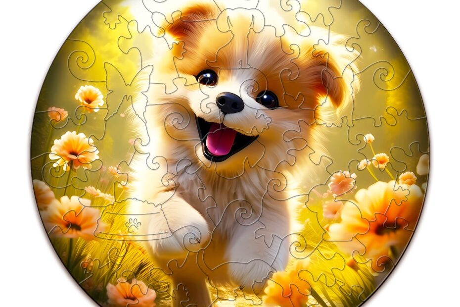 Children Wooden Jigsaw Puzzle-Cute Puppy 66de4044051fc