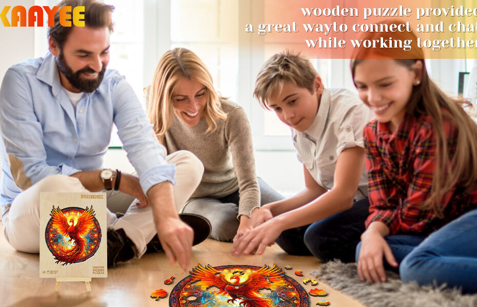 Rising Together: Strengthen Family Bonds with a Phoenix-Themed Wooden Puzzle 66e2fde34b7df