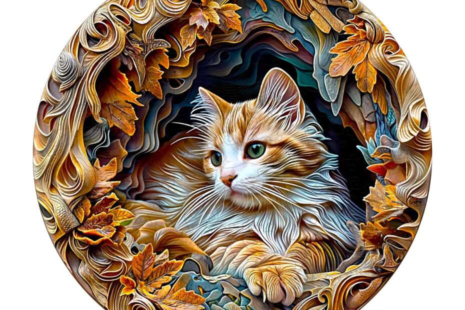 Wooden Jigsaw Puzzle-3D Cave Cat 66e2f6dd85b7c
