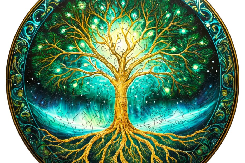 Wooden Jigsaw Puzzle-Aurora Tree of life 66e0de913c004
