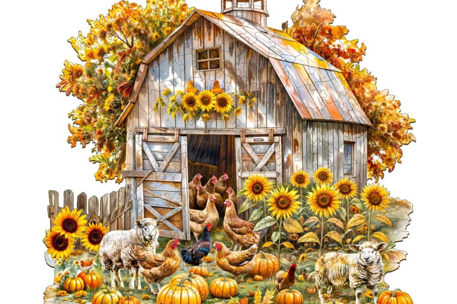 Wooden Jigsaw Puzzle-Autumn Farm 66d8f9581bce9