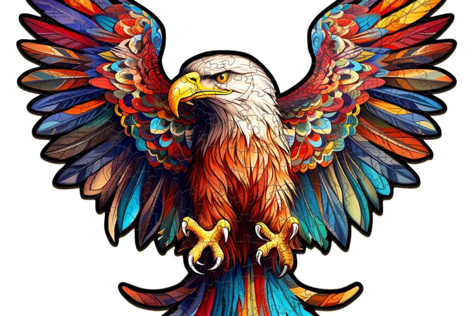 Wooden Jigsaw Puzzle-Bald Eagle with Spread Wings 66d9a8a454cc3