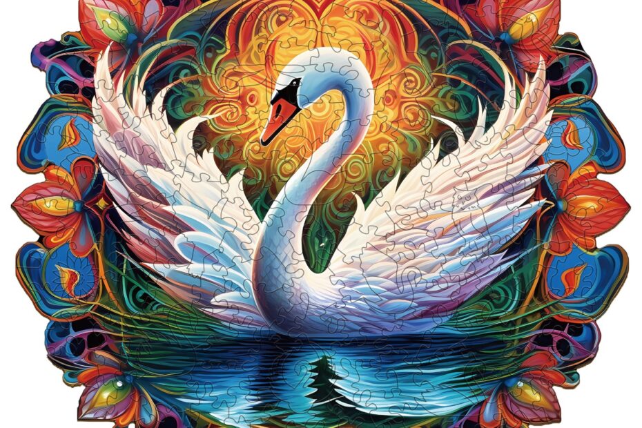 Wooden Jigsaw Puzzle-Beautiful swan1 66d9fb0838785