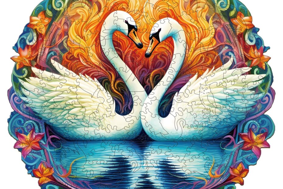 Wooden Jigsaw Puzzle-Beautiful swan2 66e0aaf021104