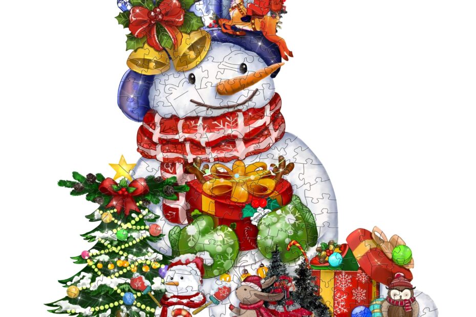 Wooden Jigsaw Puzzle-CHRISTMAS SNOWMAN 66dff16879d25