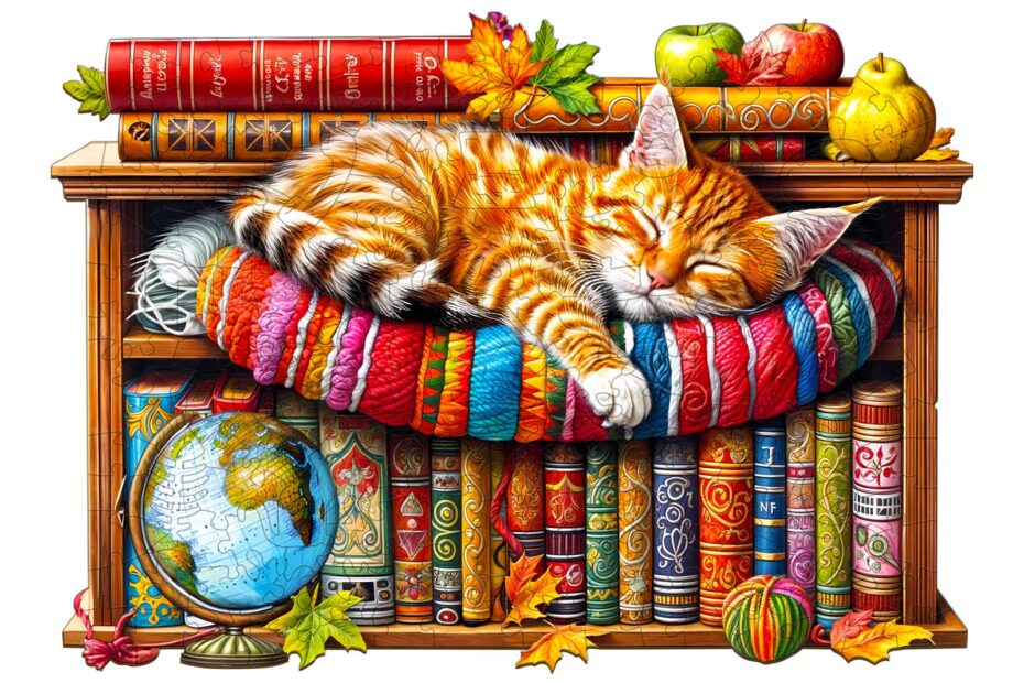 Wooden Jigsaw Puzzle – Dreamy Tabby Cat 1 66de4a9f83630