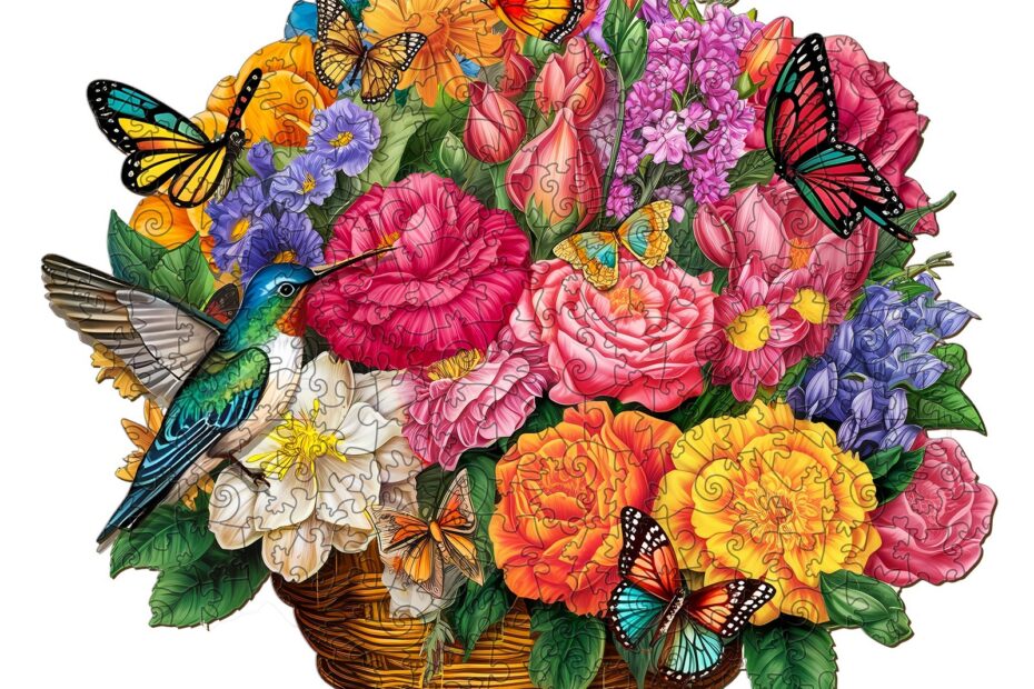 Wooden Jigsaw Puzzle-Flower Basket 66dd530f92d19