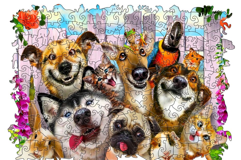 Wooden Jigsaw Puzzle-FUNNY DOGS 66d903a3be691