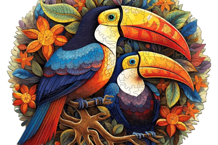 Wooden Jigsaw Puzzle-gorgeous toucans 66ddc462bdbb6