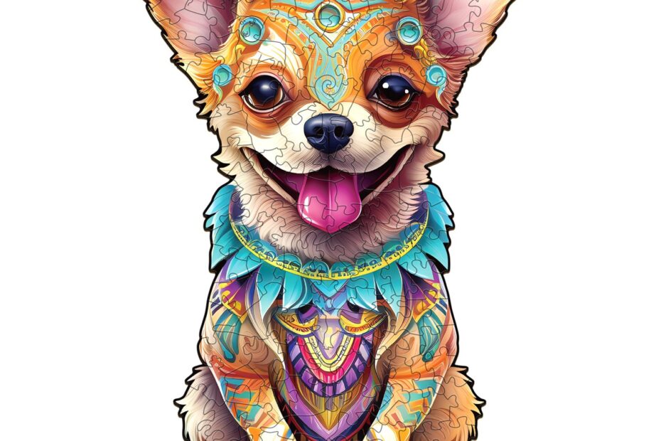 Wooden Jigsaw Puzzle-Happy Chihuahua 66ddba2842434