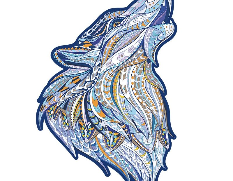 Wooden Jigsaw Puzzle-HOWLING WOLF 66e145a6513a8