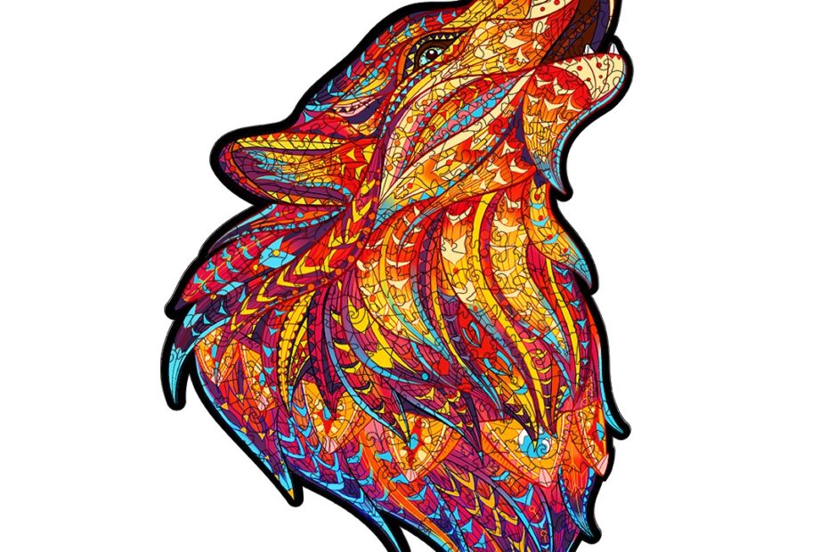 Wooden Jigsaw Puzzle – HOWLING WOLF-RED 66e0e8f343c3f