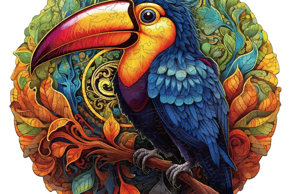 Wooden Jigsaw Puzzle-Lively Toucans 66db978531271