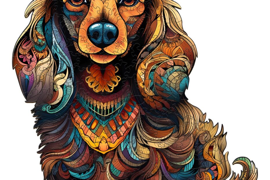Wooden Jigsaw Puzzle- long-haired dachshund-3 66e1eac231760