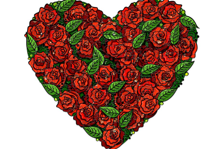 Wooden Jigsaw Puzzle- LOVE ROSES 66dcae19883f6