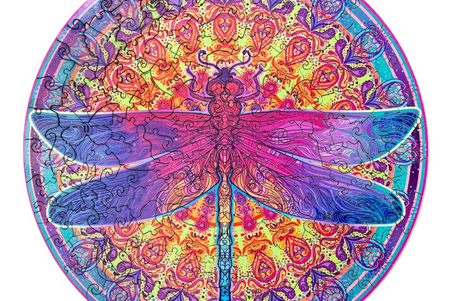 Wooden Jigsaw Puzzle-MANDALA DRAGONFLY 2 66dd679517f67