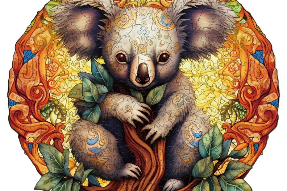 Wooden Jigsaw Puzzle-Mandala Koala 66db117aa77d4
