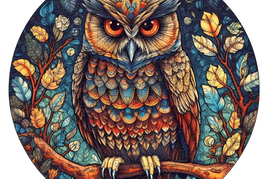 Wooden Jigsaw Puzzle-Mystic Owl 66e3495189704