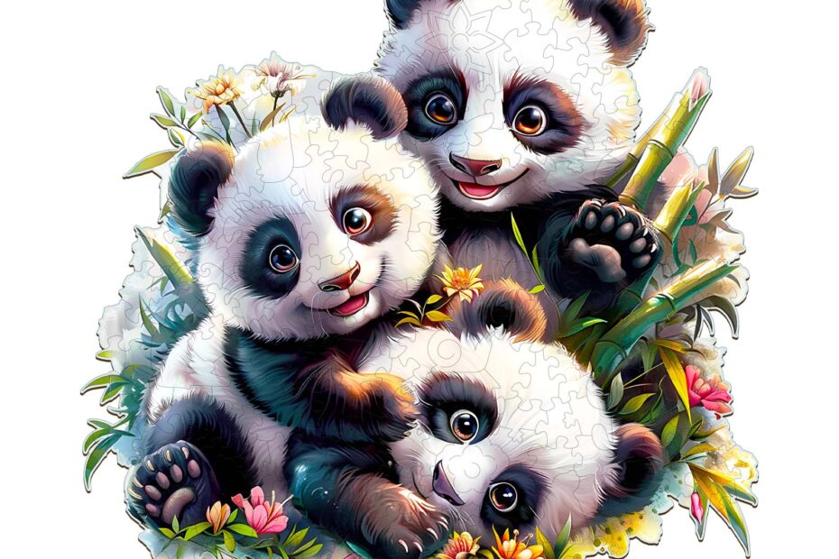 Wooden Jigsaw Puzzle – Panda Family 66e301339b264