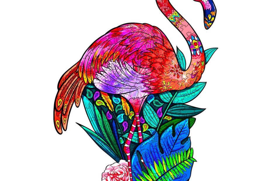 Wooden Jigsaw Puzzle-PASSIONATE FLAMINGO 66dc997d3f0ad