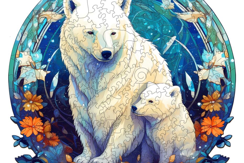 Wooden Jigsaw Puzzle-Polor bear family 3 66deef9e5d718