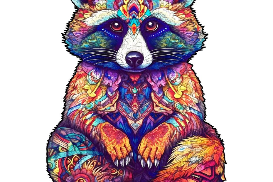 Wooden Jigsaw Puzzle-Resourceful Raccoon 66e299e3af719