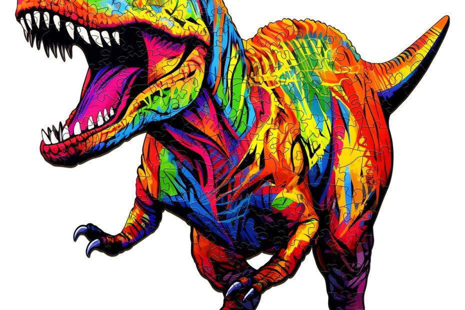 Wooden Jigsaw Puzzle-Roaring T-rex 66e2b8d56719a