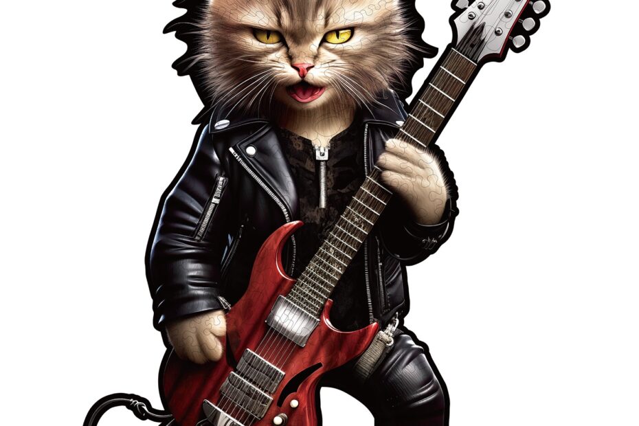 Wooden Jigsaw Puzzle-Rock Cat 66da57eaa29e1