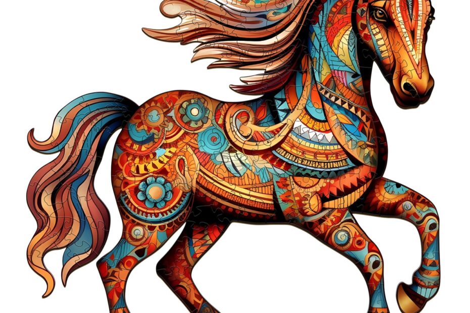 Wooden Jigsaw Puzzle-Running Horse 66df41f468e18