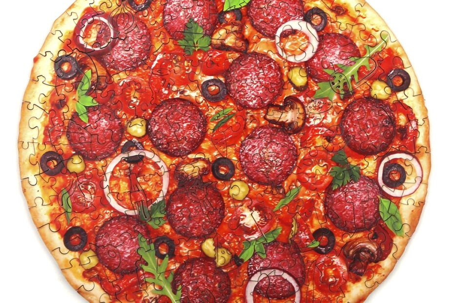 Wooden Jigsaw Puzzle-SAUSAGE PIZZA 66d9bd26e089b