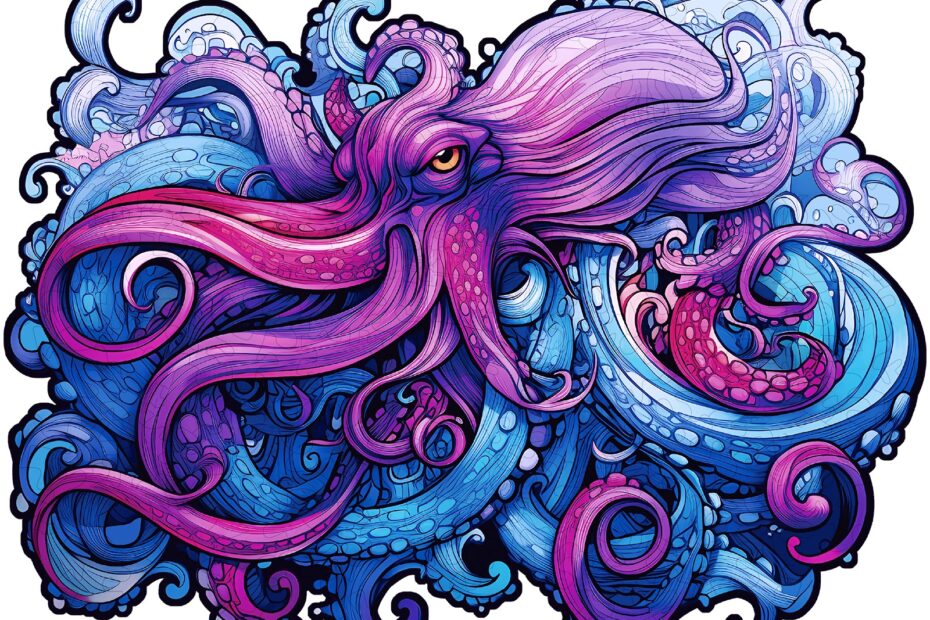 Wooden Jigsaw Puzzle-Sea Octopus 66db640aac1c8