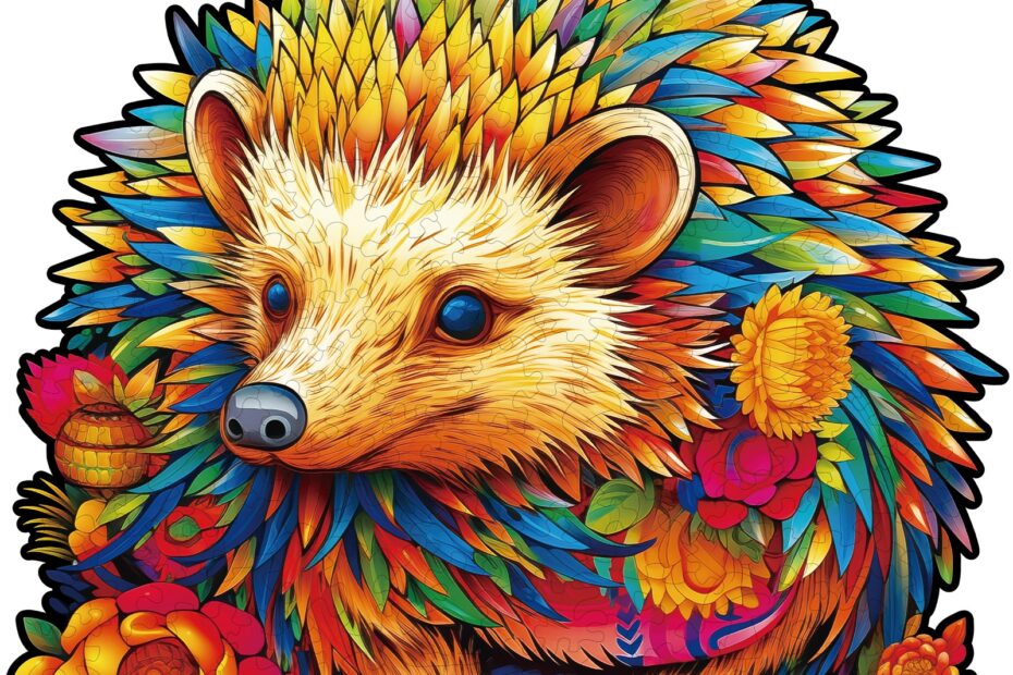Wooden Jigsaw Puzzle-Smart Hedgehog 66dc3c9fda1af