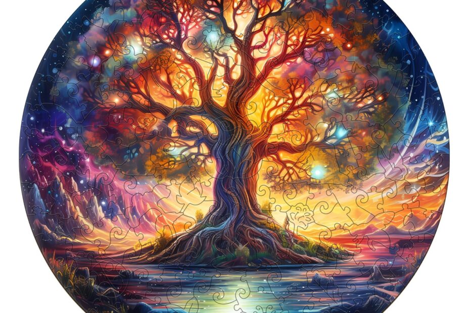 Wooden Jigsaw Puzzle-Starry Night Tree of Life 66e16ef40c23a