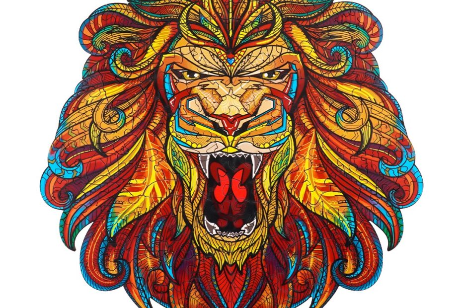 Wooden Jigsaw Puzzle-STATELY LION 66d9183c9f73f