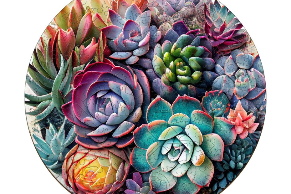 Wooden Jigsaw Puzzle-Succulent Plant 1 66dea76b89121