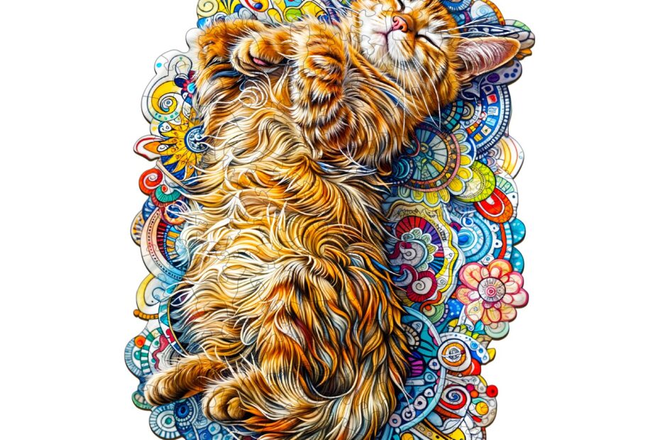 Wooden Jigsaw Puzzle-Sleeping Cat 66dbd56b10718