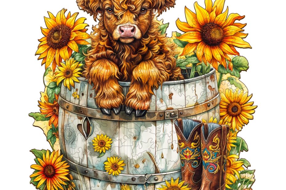 Wooden Jigsaw Puzzle-Sunflower Pasture 2 66e2cd82e1391