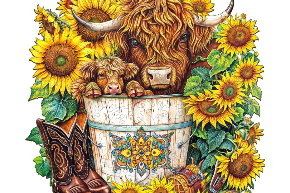 Wooden Jigsaw Puzzle – Sunflower Pasture 66de16e5bc1ca