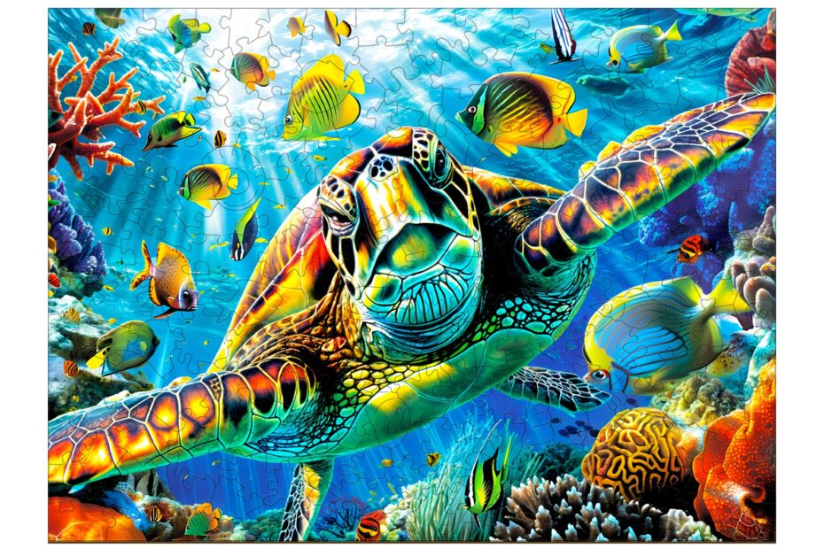 Wooden Jigsaw Puzzle-Turtle Explorer 66e21e462e3cc