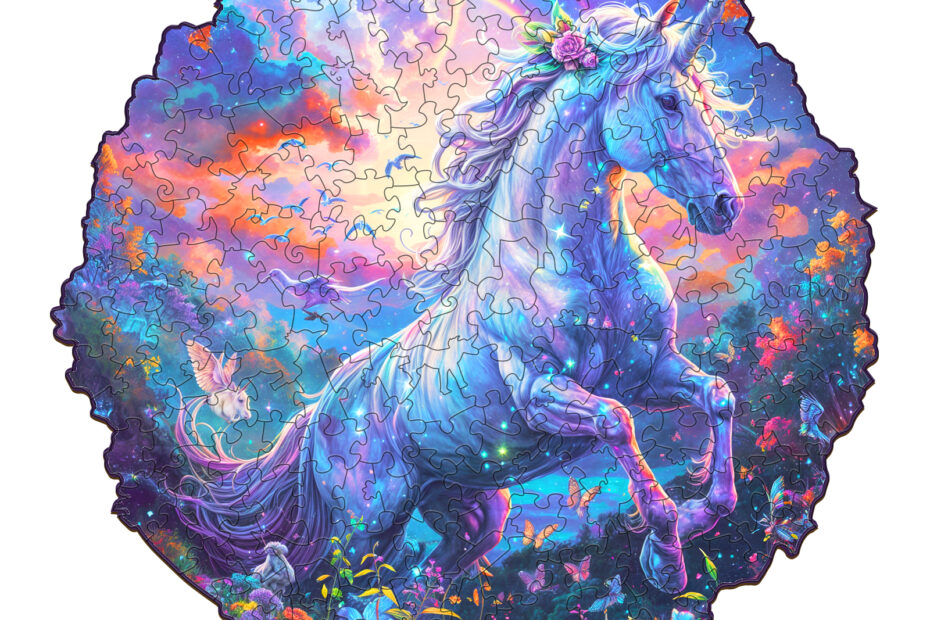 Wooden Jigsaw Puzzle – Unicorn in Fantasyland 66dd9b2566d0a