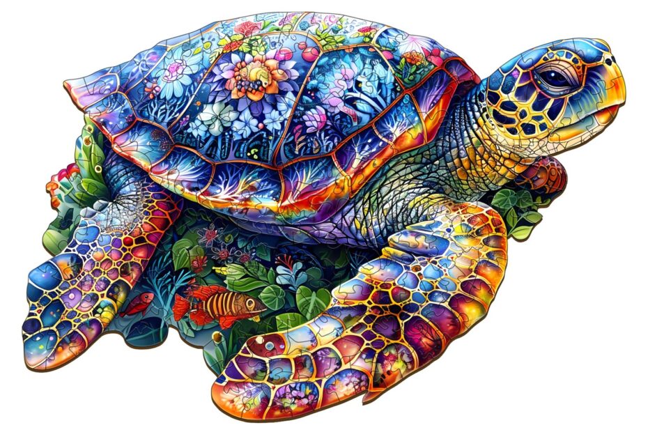 Wooden Jigsaw Puzzle-Unique Turtle 66e25c178b090