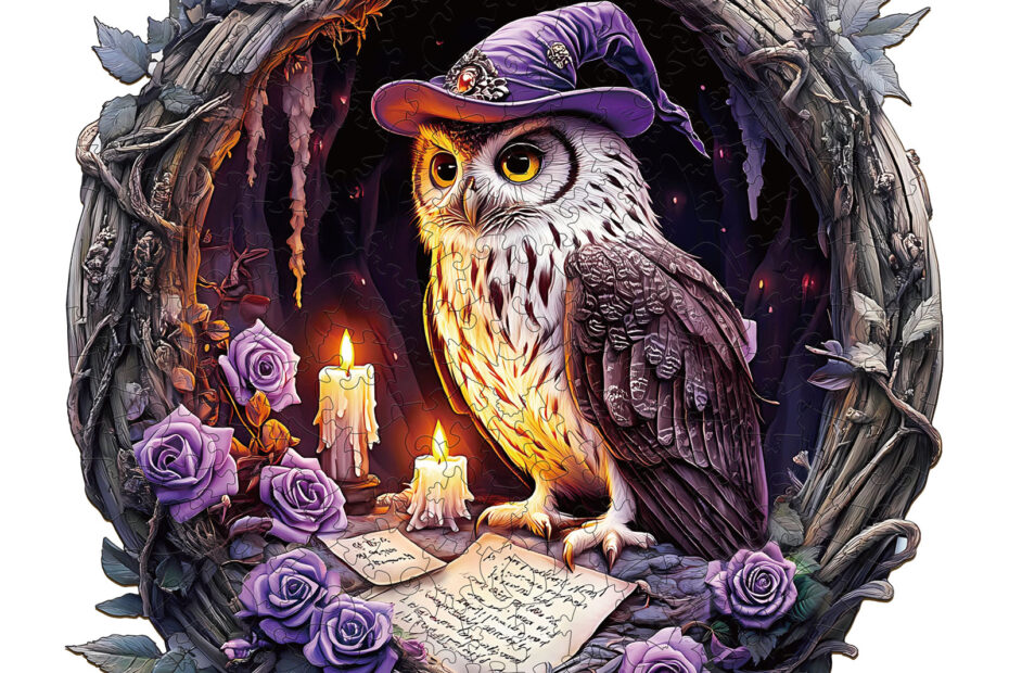 Wooden Jigsaw Puzzle-Witch Owl 66dca3c8a4722
