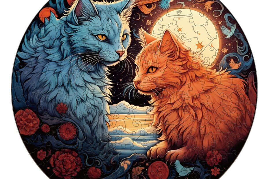 Wooden Jigsaw Puzzle-YIN YANG CAT-1 66e06da16c076