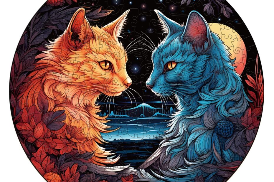 Wooden Jigsaw Puzzle-YIN YANG CAT-2 66dc8f0de94a7