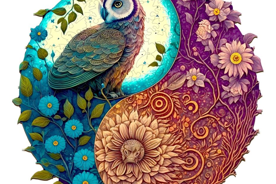 Wooden Jigsaw Puzzle-Yin Yang Owl 2 66dd3e51dce3d