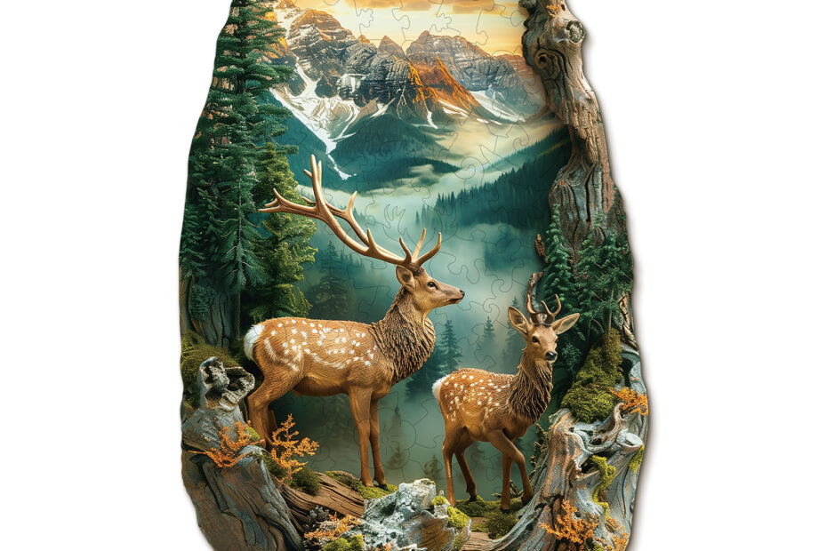 Wooden Jigsaw Puzzle – Deer in the forest