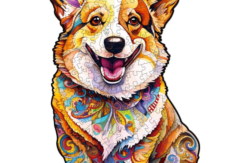 Wooden Jigsaw Puzzle-CLEVER CORGI-3