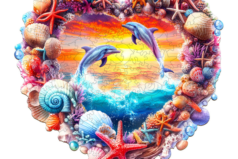 Wooden Jigsaw Puzzle – Coral and Dolphin