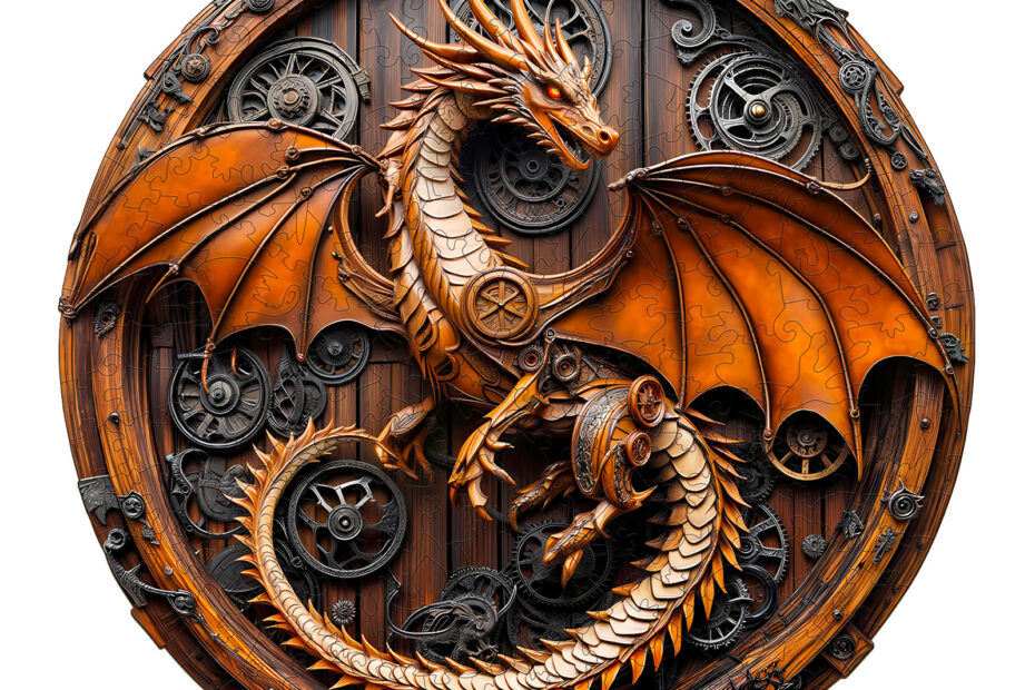 Wooden Jigsaw Puzzle – mechanical dragon-1