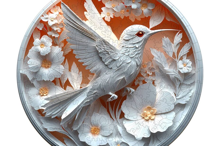 Wooden Jigsaw Puzzle – 3D Paper Hummingbird